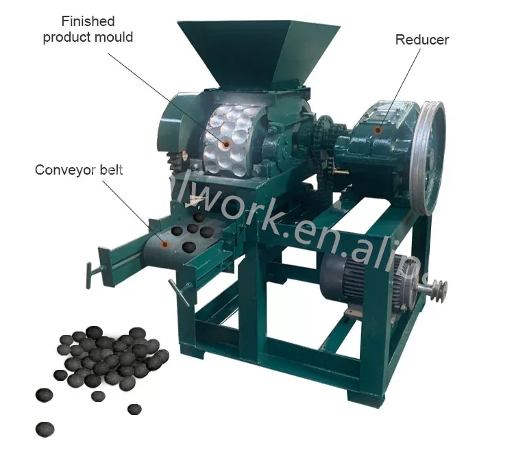 10 T ролик для пресса уголь гранул брикеты пресс машина изготовления угольный порошок пыли штрафы мяч цена