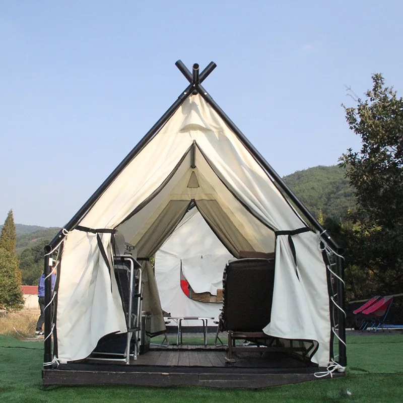Glamping Dubai beach project mini luxury camping double Layers Single Room Luxury Hotel Permanent tent outdoor adventure tent
