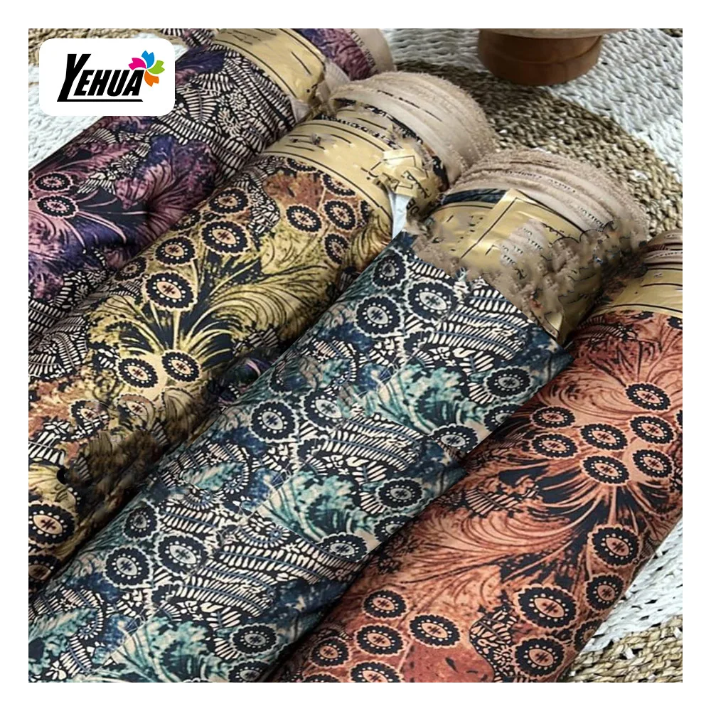 pampas skirt silk fabric silk brown digital print fabric armany silk satin fabric dress