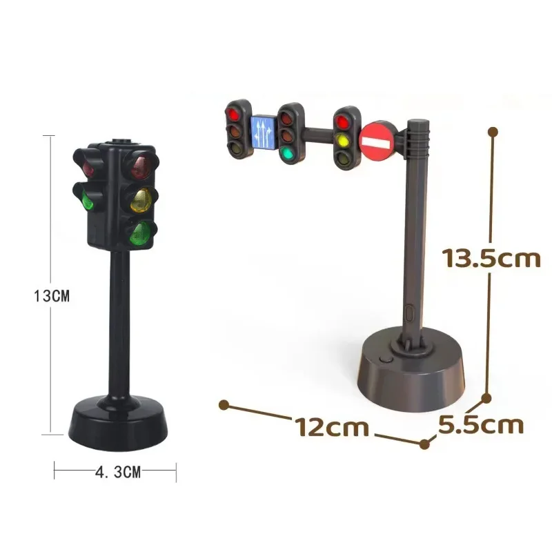 Toddlers Safety Education Traffic Light Toys Model Stop Lights Model Puzzle Accessories Scene Road Sign With Light and Sound