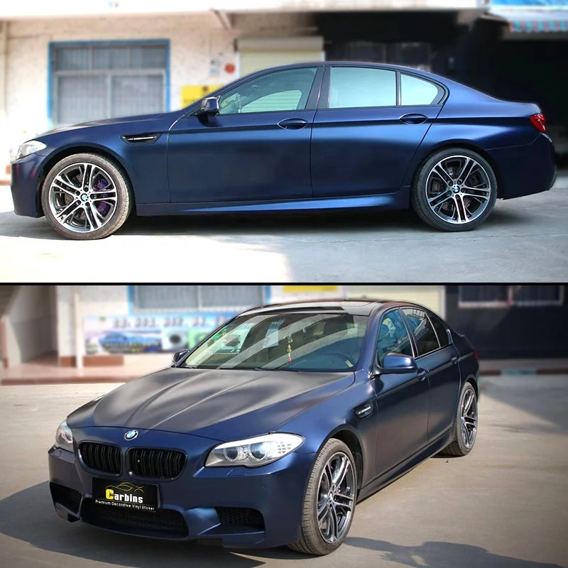 Carbins Pearl Midnight Blue Metallic Chrome Vinyl Car Wrap Fast Shipping 3M Metallic Chrome Vinyl For Size: 1.52 X 18 Meter