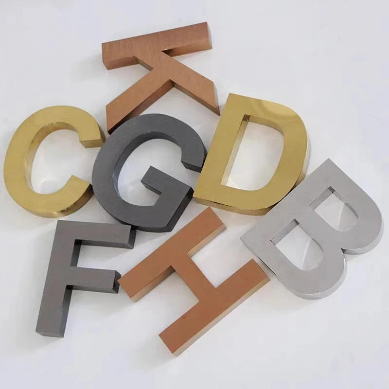 3D Wall  Metal Craft Art 3D Logo Farm Coffee Number 3D Chrome Advertising Brushed Metal Sign