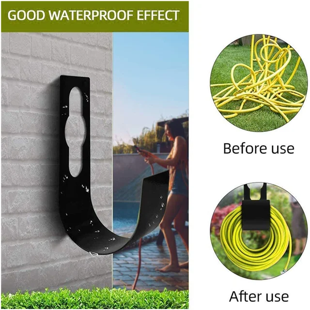 Hose Holder Heavy Duty Hanger Steel Wall Mount Durable and Rust-Free