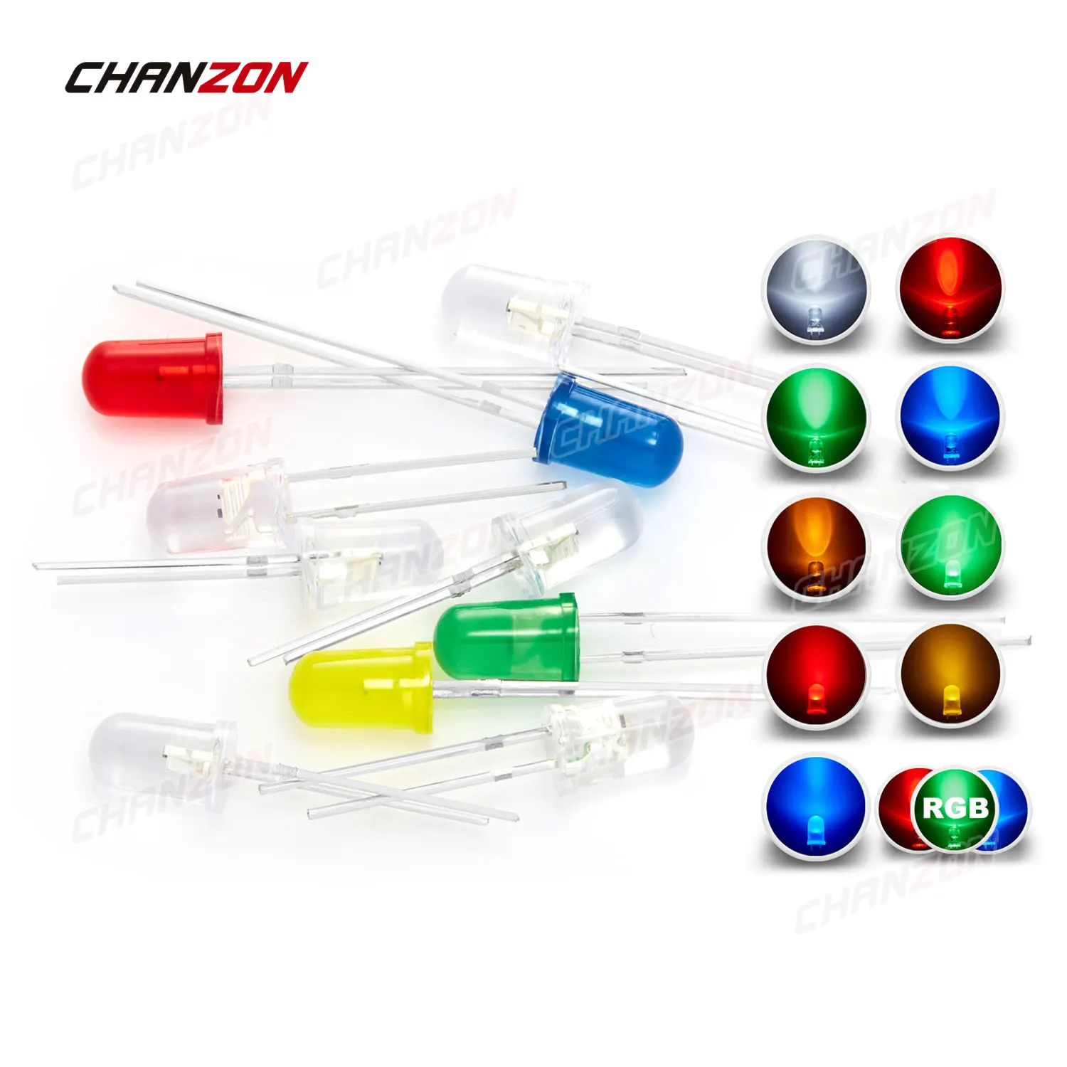 5mm Blinking LED Diode White Red Green Blue Yellow RGB Round Lens Flashing DIP 3V Flicker Lamp 5 mm Light Emitting Diode