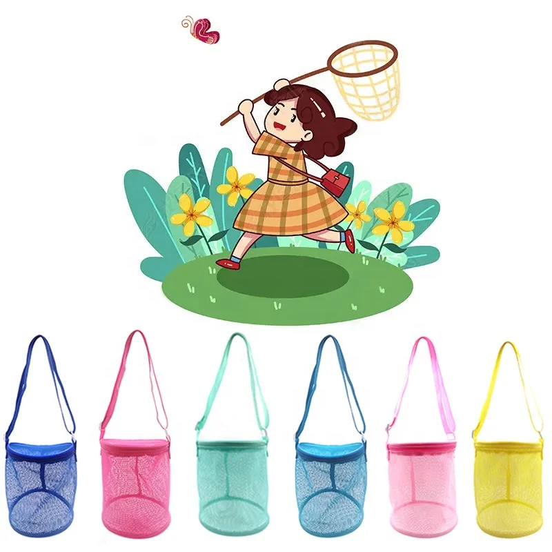 Outdoor Beach Toy Storage Bag For Children Round Butterfly Dragonfly Collection Bag A Net Bag For Lobster In Summer