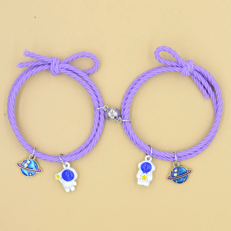 Couple bracelet new astronaut planet braided rope a pair of men and women magnet jewelry