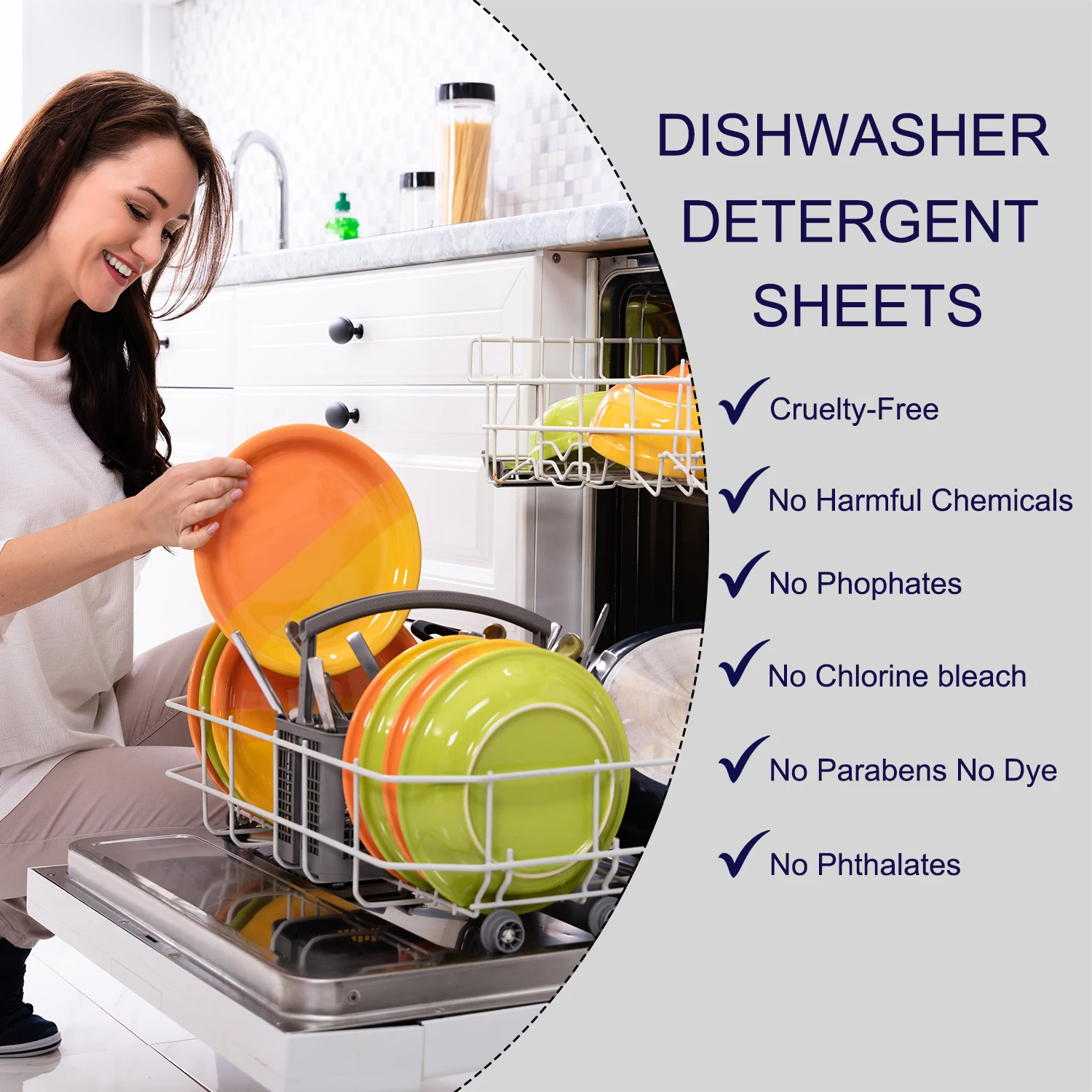 Eco-Friendly Dishwasher Detergent Sheets - Lemon Scent - for Dishwasher/Hand Washing/Dish Liquid Replacement - No Liquidless