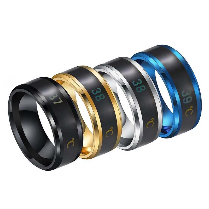 Temperature Measurement Ring Smart  Accessories Temperature Display Temperature Steel Couple Rings