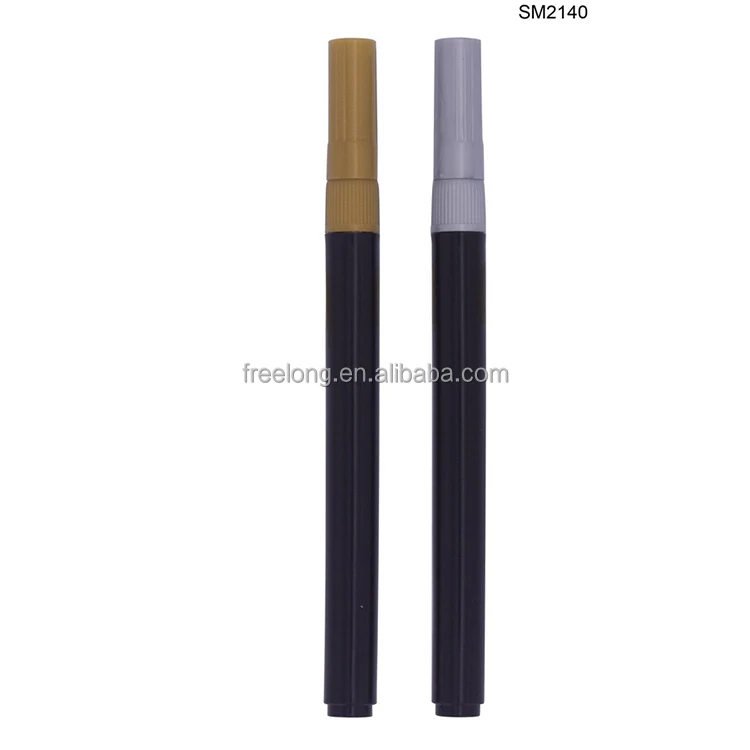 
China Professional Manufacture Permanent Metal Color Pen Plastic Head 2 Colors Marker Pen For Fashion 