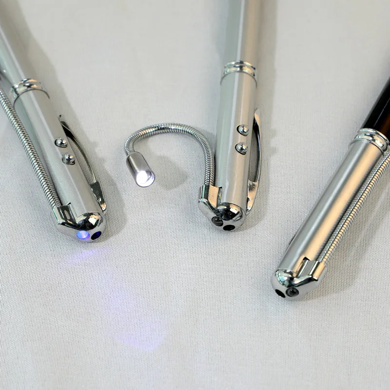 Multi-functional red laser pointer LED flashlight quality metal ballpoint pen