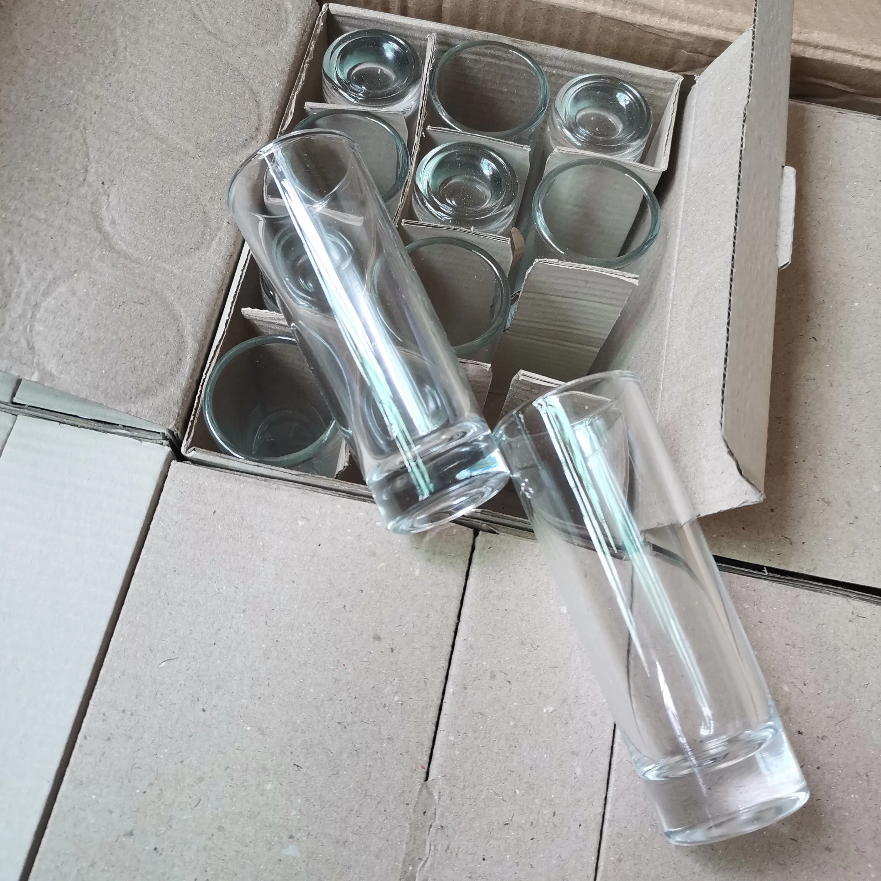 Wholesale Customized 60ml  2oz Tall Slim Shot Glasses Tequila Shooter Shot Glass with Heavy Base