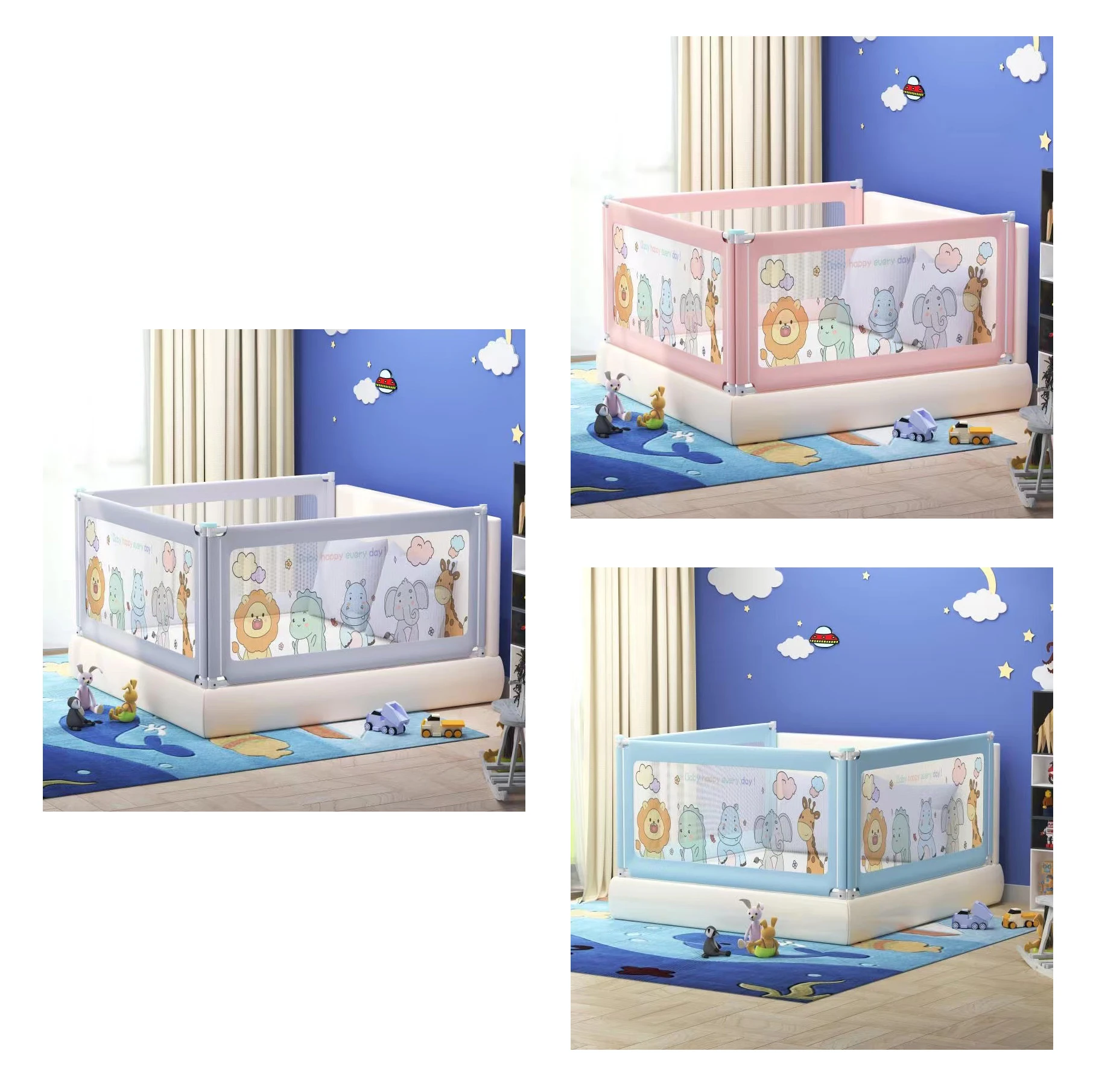 Factory price High Quality Eco-friendly Baby play yard safety plastic fence kids sleeping protection baby bed playpen