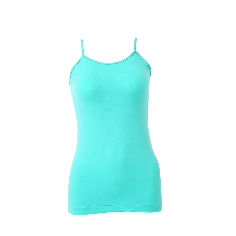 
Wholesale solid color spandex seamless vest tops women sexy girls sleeveless long camisole tops 