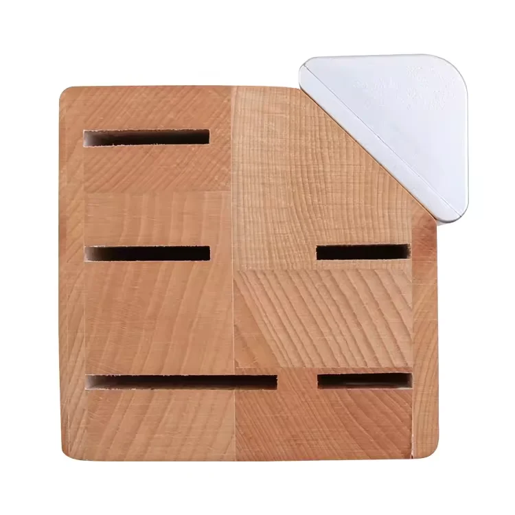 7 Pcs   knife block set Sharp Kitchen Use Stainless Steel Forged Handle Knife Set With Beech Wood Block With Sharpener