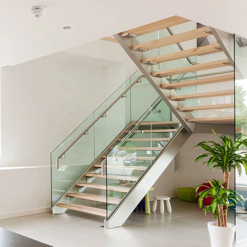 Good Quality Straight Beam Ladder For Loft Apartments On The Second Floor Of Duplex Steel And Wood Staircase