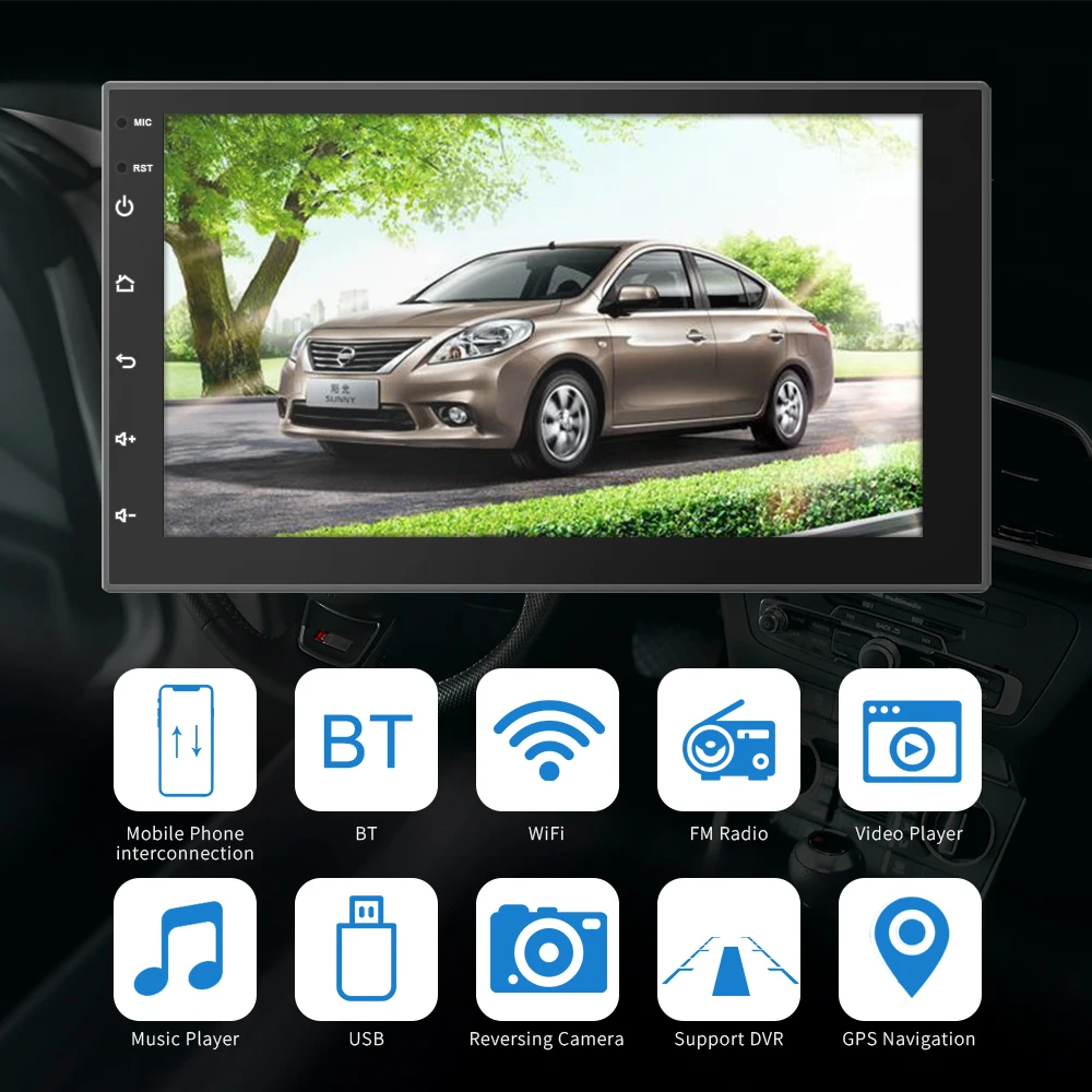  7 дюймов двойной Din Android 8 1 Радио Стерео Mp3 Mp4 плеер GPS навигации автомобиля