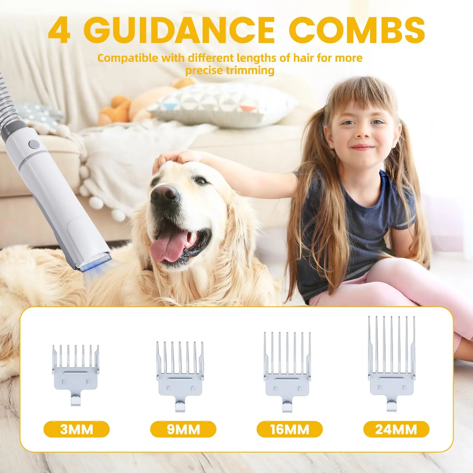 Professional Dog and Cat Hair Removal Dog Shaver Pet Grooming Kit and Vacuum Cleaner with Vacuum Cleaner