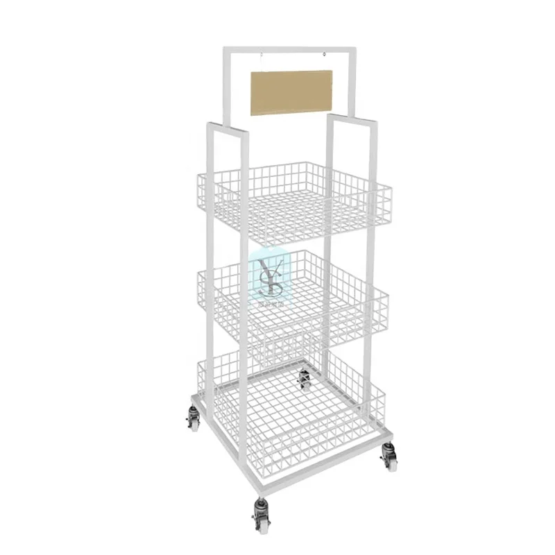 New Arrival Single Side Wall Mesh Black Grid Spinner Rack Panel Hanging Store Storage Basket