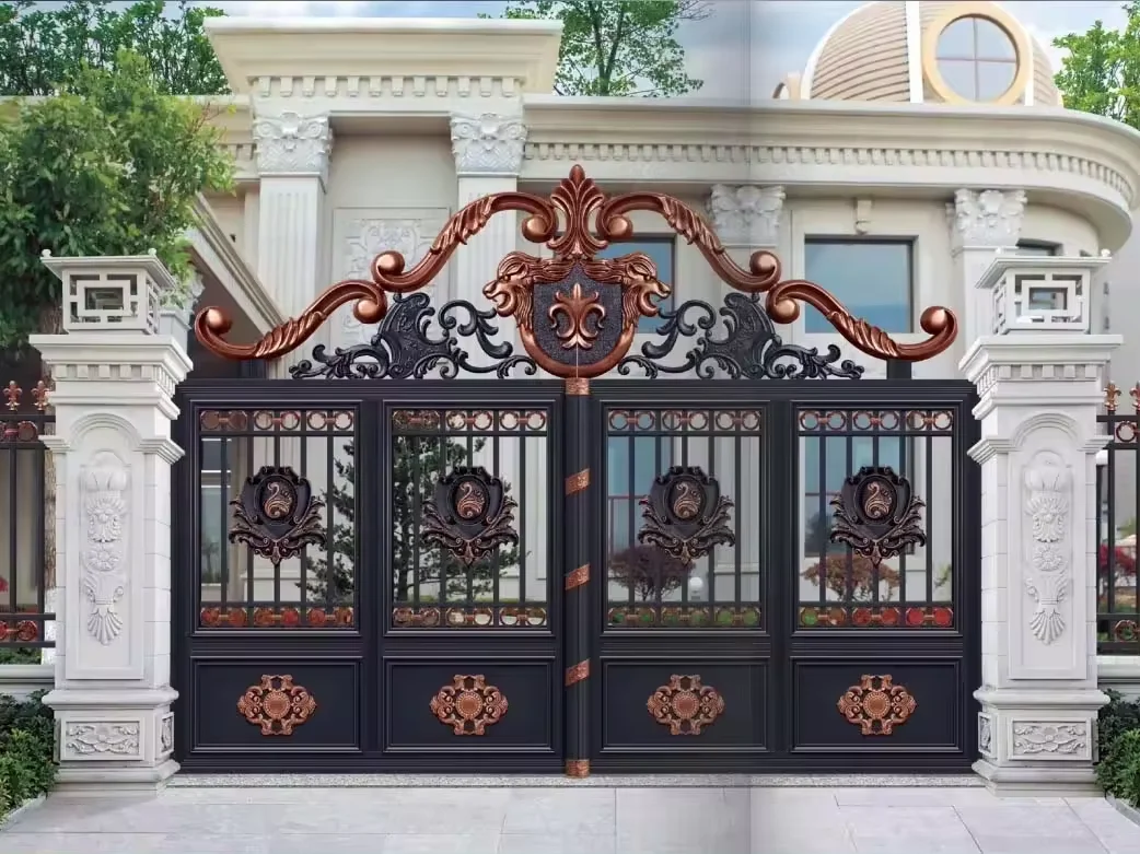 European Style Aluminium Gates Aluminium Villa Gate Electric Garden Gates Grill Design Aluminium Courtyard Sliding Gate For Home