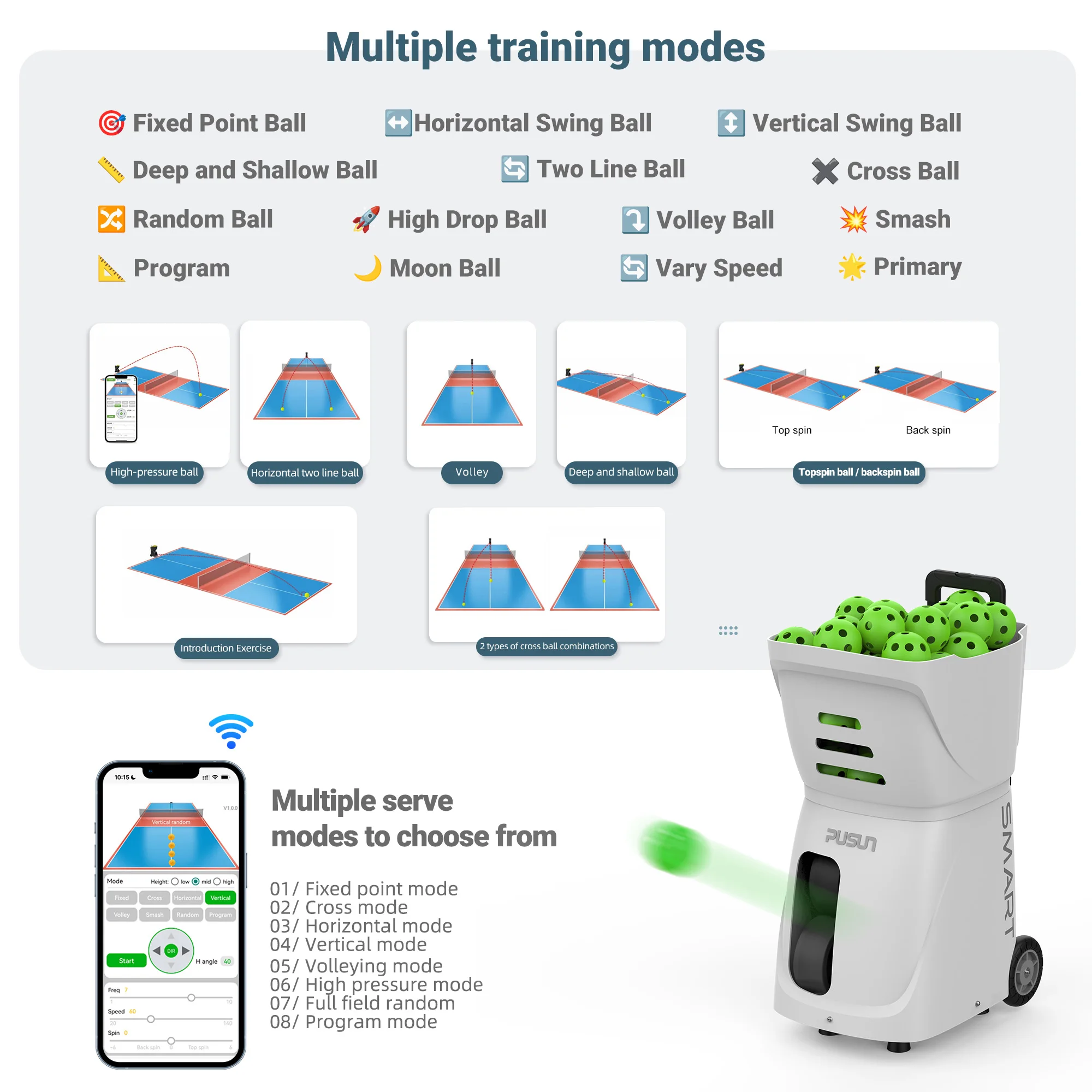 China Manufacturer Smart Pickle Ball Feeding Machine Pickleball Throwing Machine for Training Inside Competition
