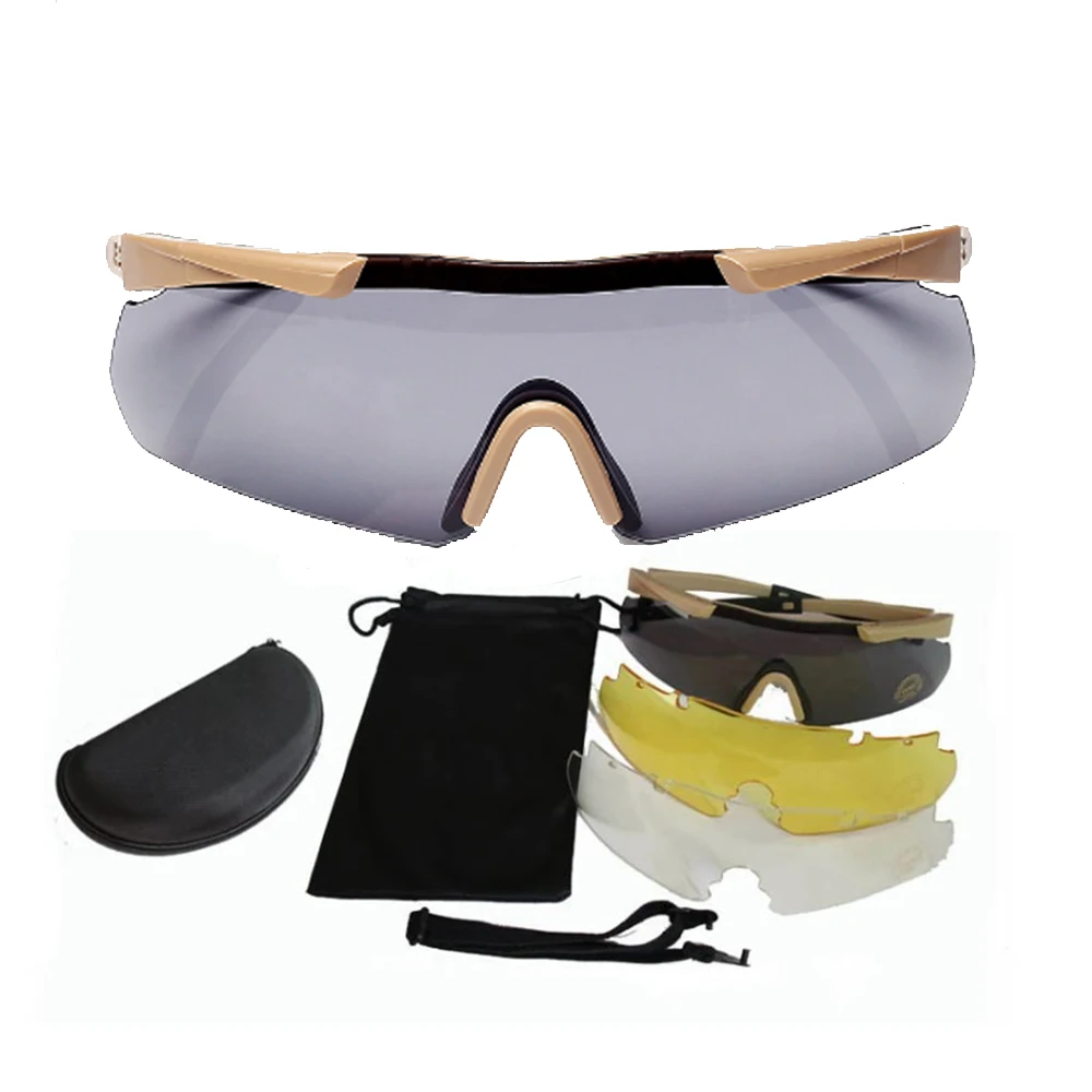 Tactical Glasses Military Goggles Bullet-proof Army Sunglasses with 3 Lens Men Shooting Eyewear Motorcycle