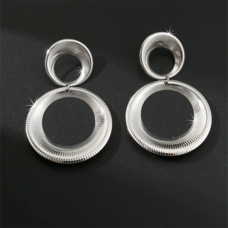Other Fine Fashion Jewelry Female Creative Trendy Alloy Drop Hoop Gold Plated Large Earring