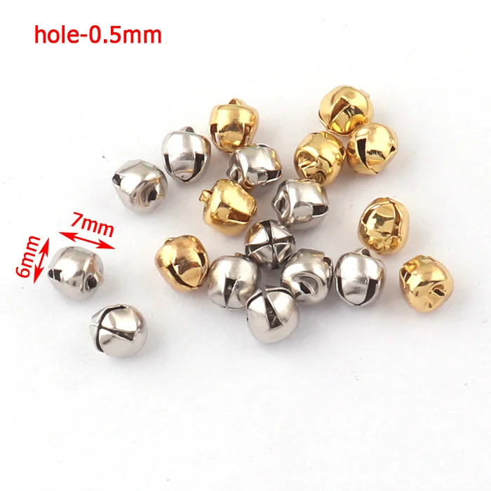Gold/Silver Small Mini jewelry Jingle Bells Pet Hanging Metal Bell Wedding Christmas Decoration Accessories Bells For Crafts-6mm