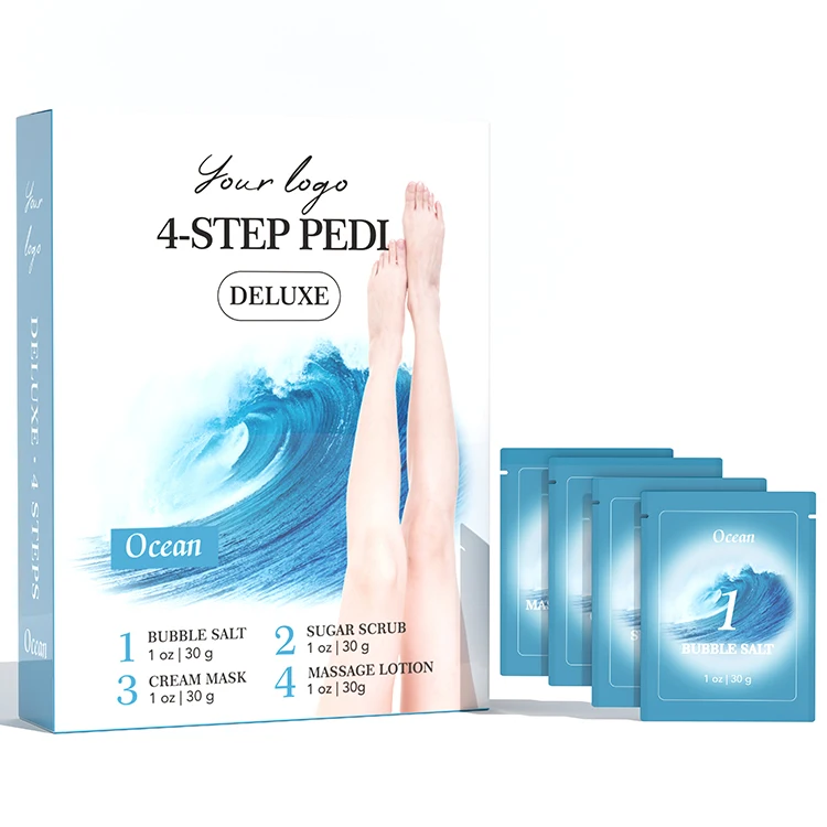 Wholesale Cruelty Free 4 In 1 Pedicure Set Foot Skin Care 4 Steps Pedi In A Box Spa Deluxe Pedicure Kit For Salon