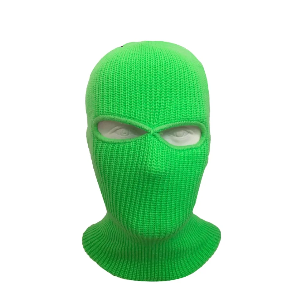 Winter Knit Cap Warm Soft 2 Holes Full Face Ski Hat Balaclava Hood Motorcycle Helmet Army Tactical Hat
