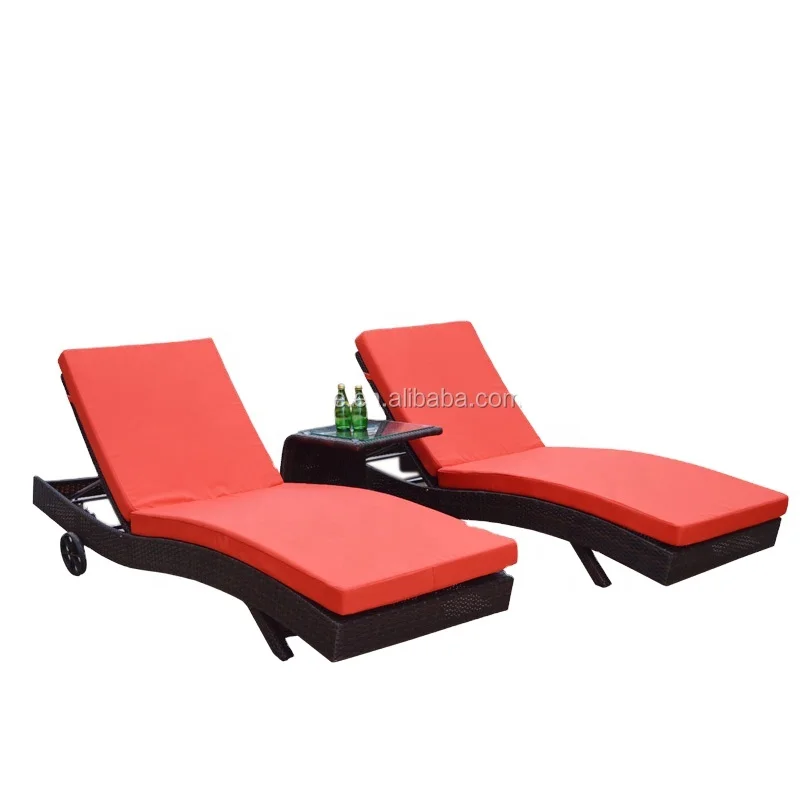 Hotel Commercial Pool beach Lounger Chair Aluminum Recliner outdoor daybed swimming Pool Sun Lounger with wheels