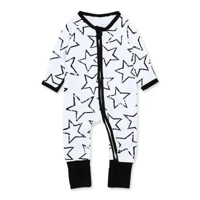 Baby Boy Romper Star Printed Zipper Long Sleeve Rompers Baby Infant Boy Designer Clothes Kids Jumpsuits