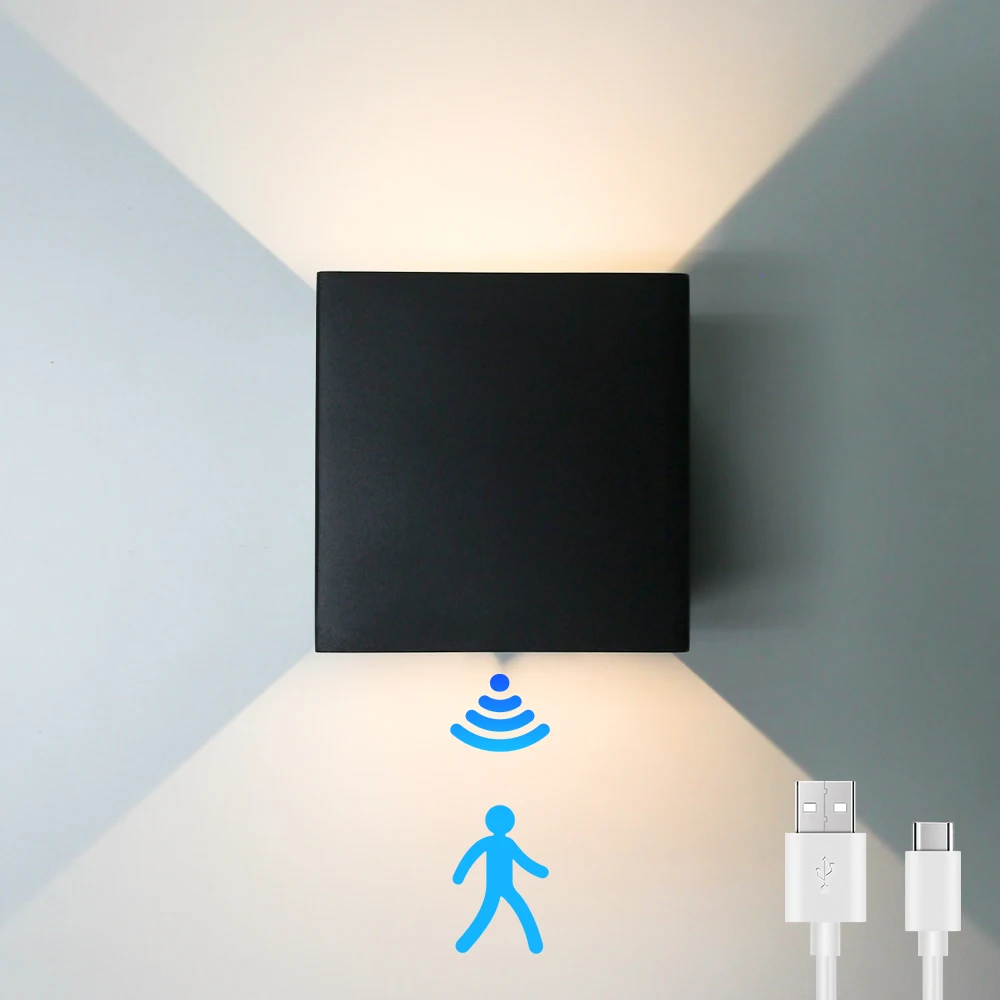 3 mode LED battery powered wall lamp with USB COB wall light with super magnetic base for bedroom corridor hallway
