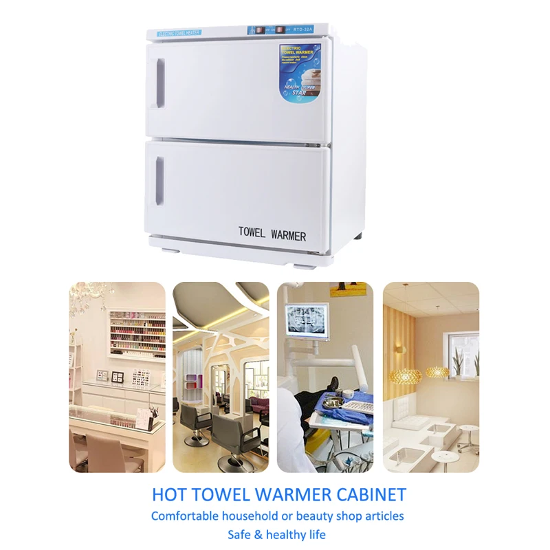 RTD 23A Large Capacity 23L Hot Towel Warmer Cabinet Machine with Sterlizer Double Disinfecting Cabinets for Salon Spa