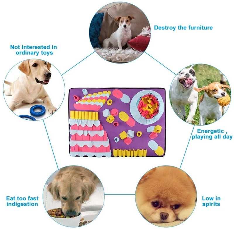 Pet Activity Enrichment Dog Sniffing Mat Food Game Blanket Puzzle Carpet Nose Work Snuffle Mat for Dogs