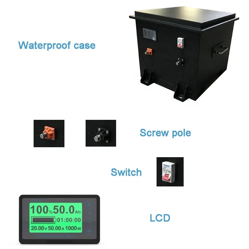 Custom Rechargeable Deep Cycle LiFePO4 Solaire Inverter Lithium Ion Battery Pack 12V 500Ah 600Ah 700Ah 800Ah 1000Ah