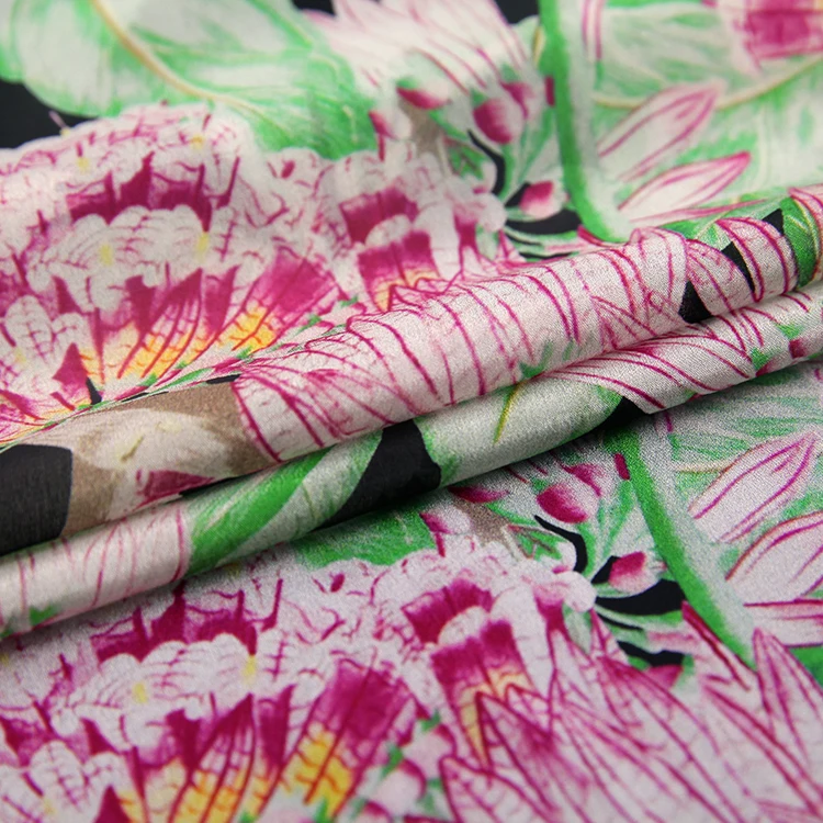 
Low Minimum Silk Print Crepe Fabric Floral by Xinhe Textiles 