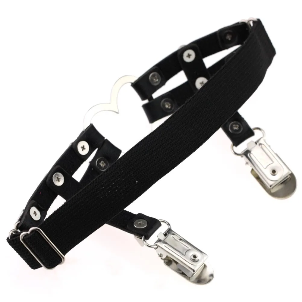 Women Studded heart Garters Fashion Punk Gothic Harajuku Elastic Thigh High Harness Leg Ring Rivet Gift