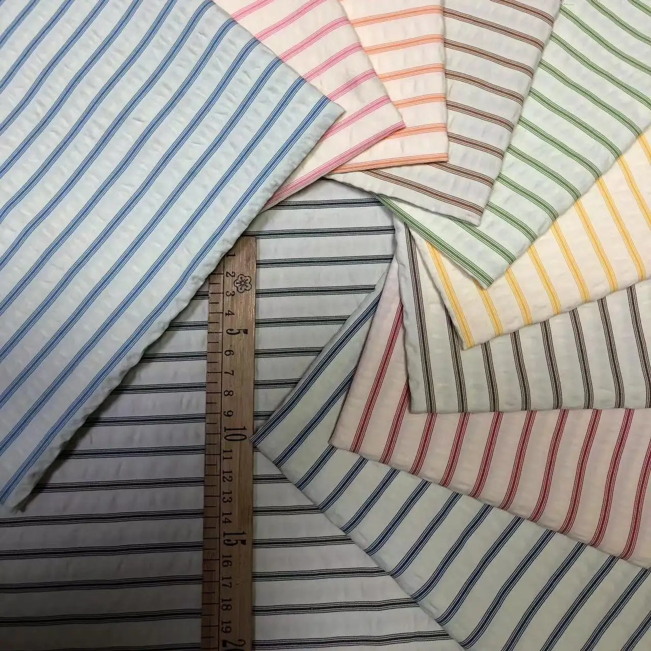 Jiexingtextile Woven Yarn-Dyed TC CVC Cotton Stripes Shirt Fabric Plain Style for Boys/Girls T-Shirts & Bags Coating Pattern