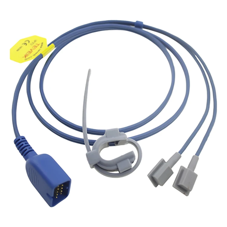 TEVEIK original adult finger clip spo2 sensor cable for Nihon Kohden 9pin