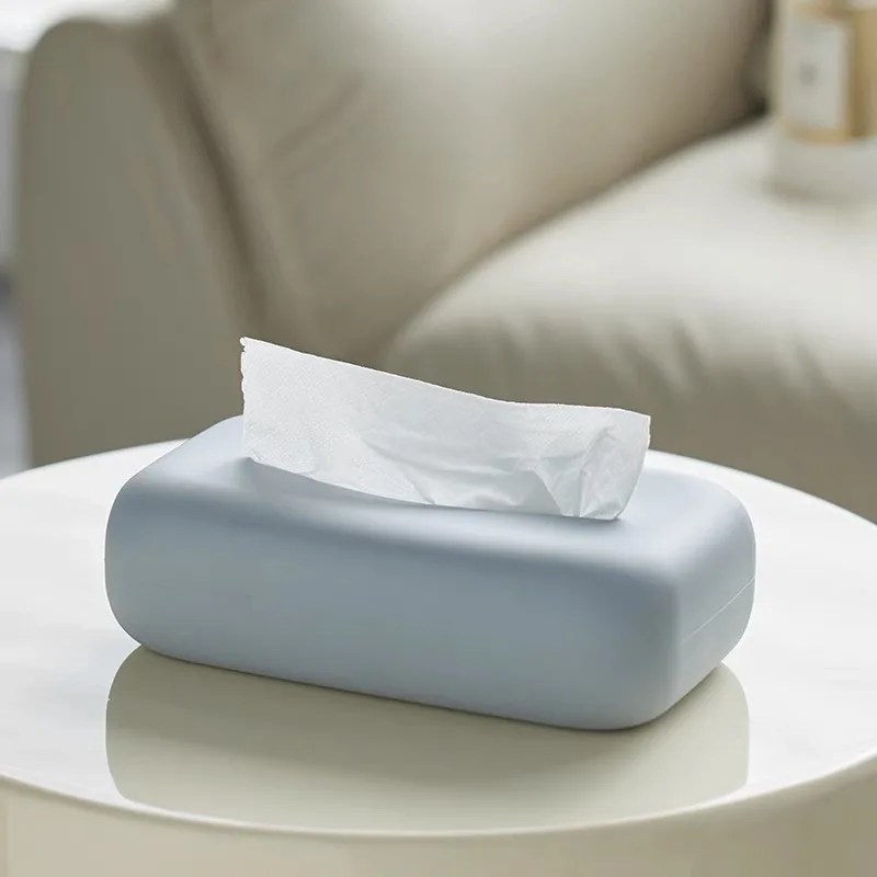 Custom Cube Tissue Box Holder for Home Decorative Silicone Napkin Holder Table Car Silicone Tissue Box Cover for Bathroom