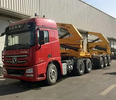 3 Axles 40 Ton Self Loading Container Trailer Side Lifter Lifting Crane Container Sime Trailer For Sale