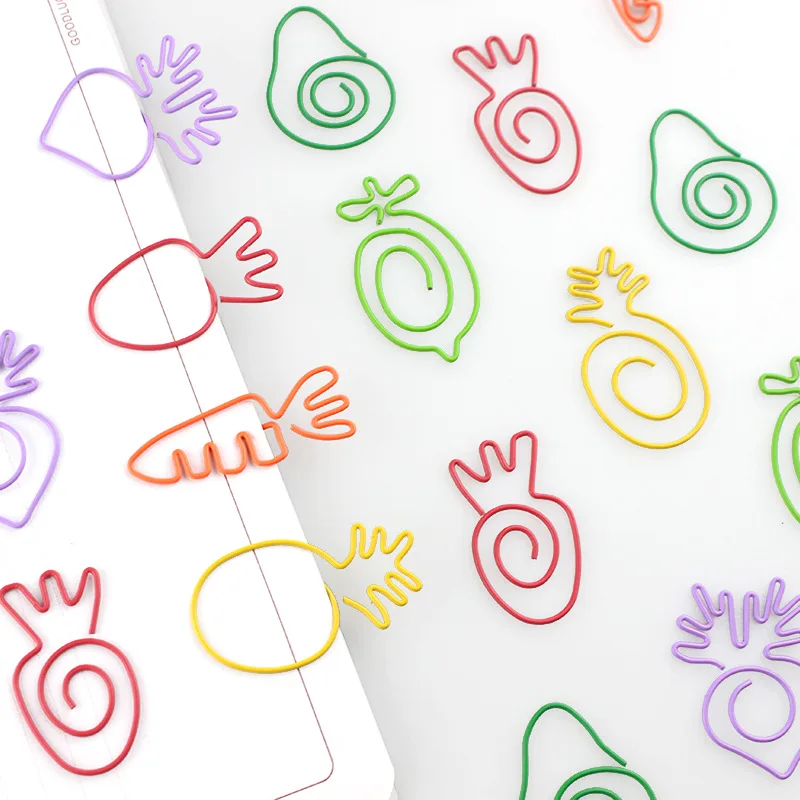 Креативные Симпатичные и специальные зажимы для бумаги в форме фруктов с изображением моркови ананаса яблока баклажана различных видов