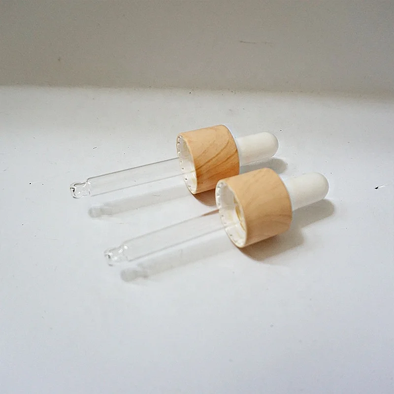 classical design 18/410 20/410 bamboo closure dropper essential oil separator dropper for skin care product bottle