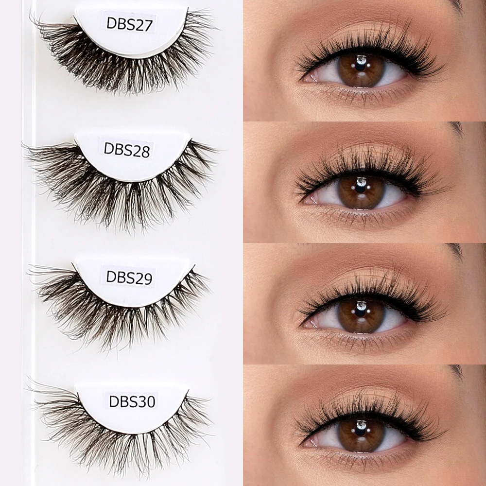 2024 New Changeable Soft Thin Band Faux Mink Private Label Lashes Wholesale Natural False Fluffy Full Strip Eyelashes