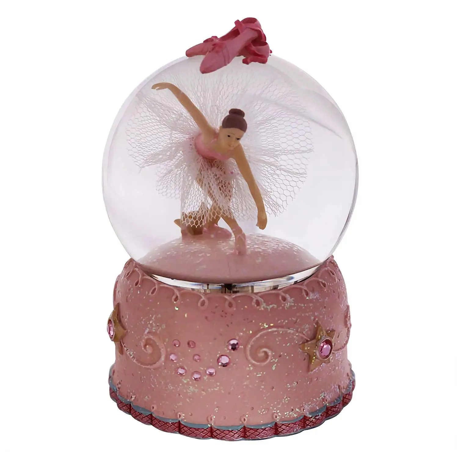 Ballerina Girl Swan Lake Spinning Musical Glass Snowball with Automatic Snowfall and Colored Lights for Souvenir Gifts