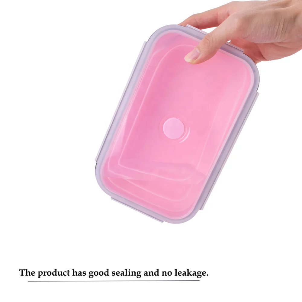 
2019 Outdoor 4 pack Food Storage Containers Silicone Collapsible Lunch boxes 