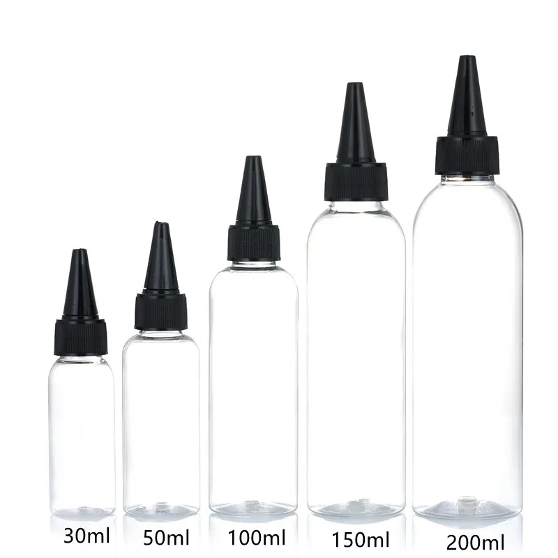 30ml  50ml 100ml 120ml 150ml 200ml Plastic hair oil applicator bottle for flavorings and hair oil