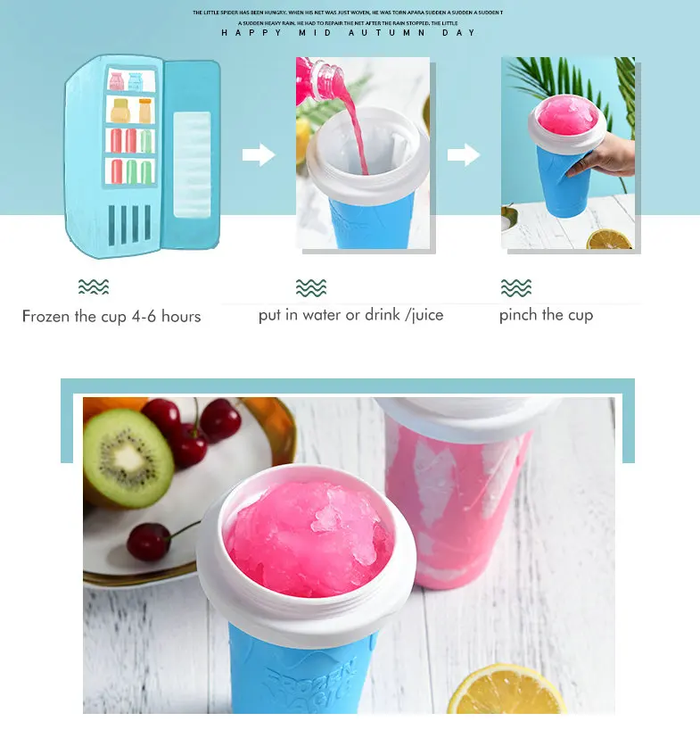 Summer Squeeze Homemade Milkshake Bottle Quick-Frozen Smoothie Sand Cup Pinch Fast Cooling Magic Cup Ice Cream Slushy Maker Cup