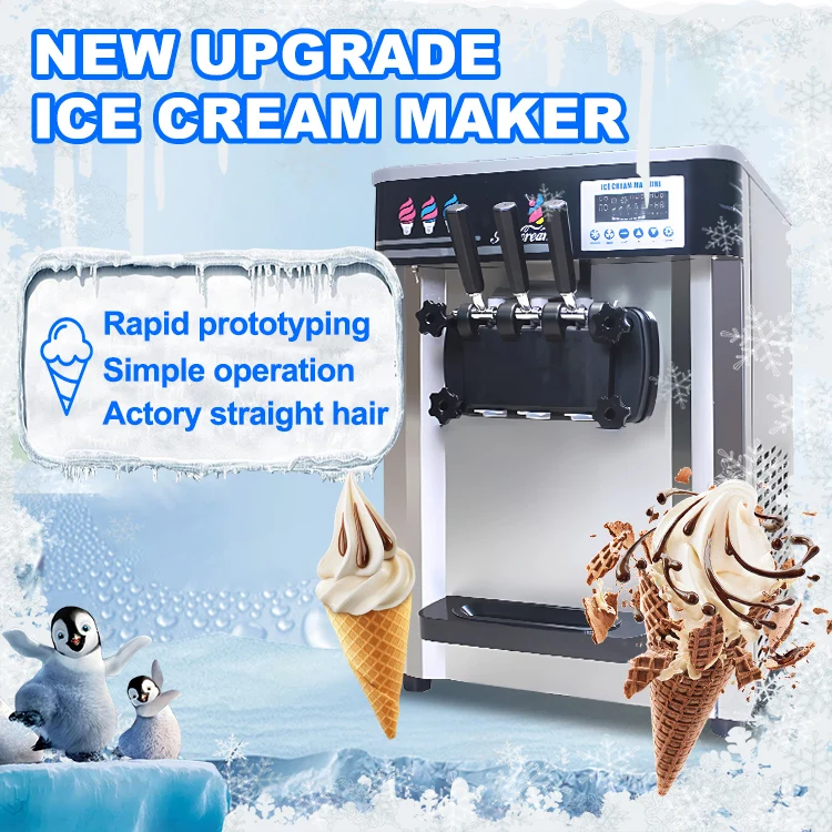 Small Table Top Commercial Soft High Productivity Ice Cream Machine