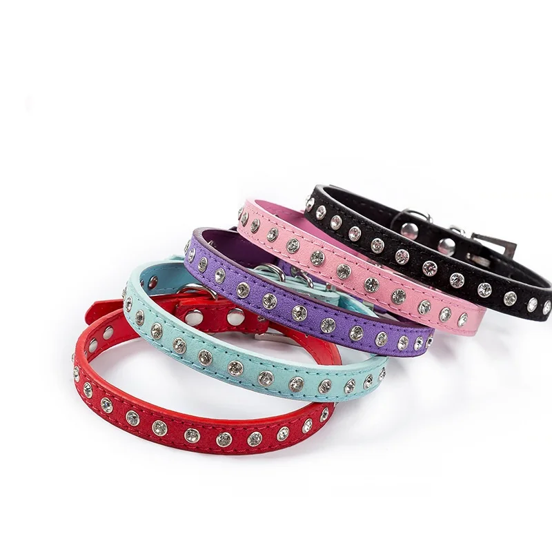 Cheap Price Pet collar Diamond Dog Collar Microfiber Soft and Comfortable Cat Collar